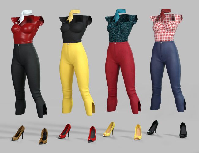 Rockabilly Outfit Textures  3d Models for Daz Studio and Poser