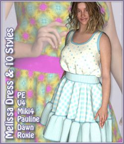 Melissa Dress and 10 Styles for PE, Miki 4, V4, Dawn, Pauline and Roxie