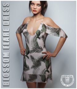 dForce Blossom Flare Dress for Genesis 8 Female