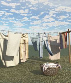 Old Windblown Clothesline For Vue