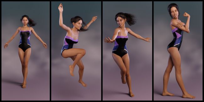Desire FX 3d models | Gravity in Action Poses for Genesis 3 and 8 Female