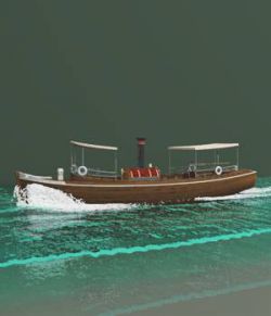 River Queen With Bow Wave And Stern Wake For Vue