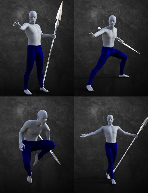 Fantasy Spears Poses for Genesis 8 Males and Females  3d Models for  Daz Studio and Poser