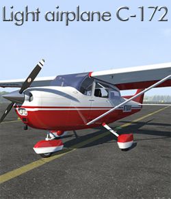 Light airplane C-172 for Poser