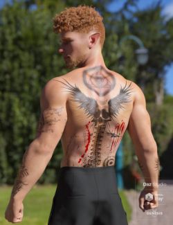 Angelic-Fallen LIE Tattoo Overlays for Genesis 8 Male