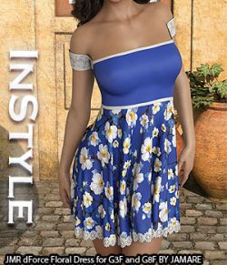 InStyle- JMR dForce Floral Dress for G3F and G8F
