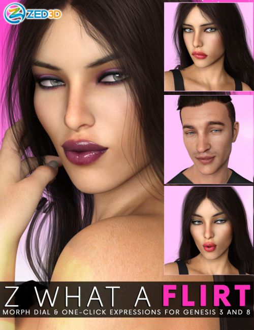 Z What A Flirt - Morph Dial and One-Click Expressions for Genesis 3 and 8