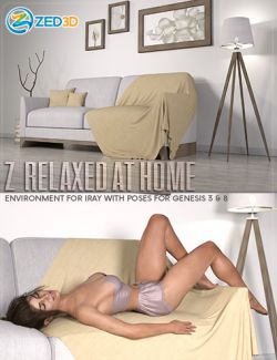 Z Relaxed at Home- Indoor Environment with Poses for Genesis 3 and 8