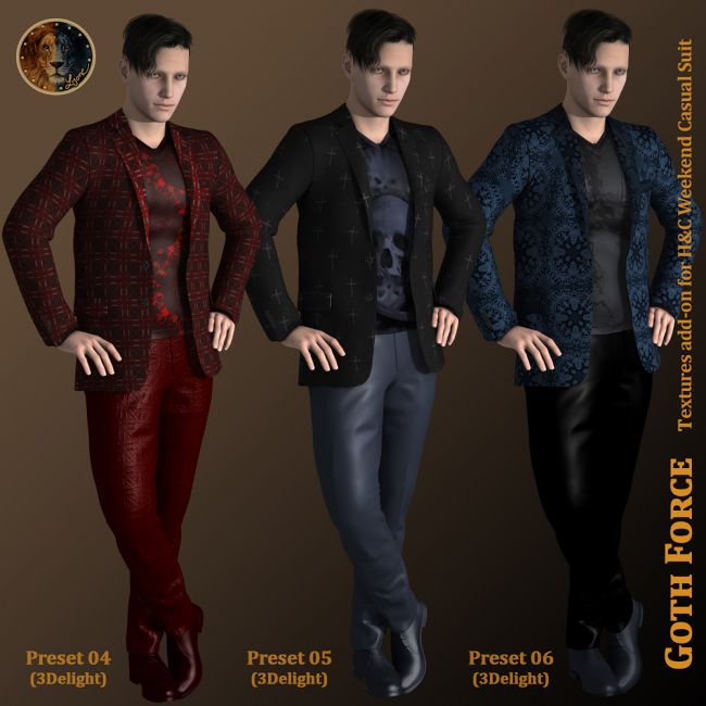Goth Force for H&C Weekend Casual Suit for Genesis 8 Male | 3d Models ...