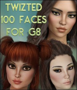 Twizted 100 Faces for Genesis 8 Female