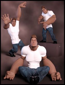 Variety Poses and Expressions for Toon Dwayne 8 and Genesis 8 Male