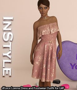 InStyle - dForce Lorena Dress and Footwear Outfit for G8F