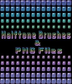 Halftone Brushes and PNG Files Pack