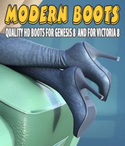 Modern Boots For Genesis 8 and For Victoria 8