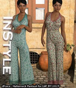 InStyle- dForce- Halterneck Pantsuit for G8F