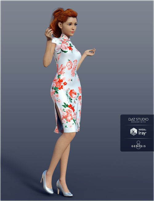 dForce H&C Short Qipao Dress for Genesis 8 Female(s) | 3d Models for ...