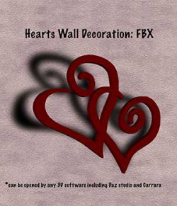 Hearts Wall Decoration FBX - Extended License