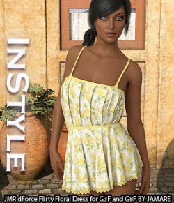 InStyle - JMR dForce Flirty Floral Dress for G3F and G8F