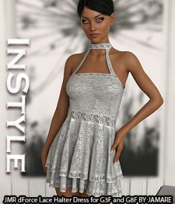 InStyle - JMR dForce Lace Halter Dress for G3F and G8F