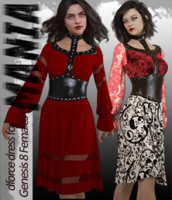 Mania dForce dress for Genesis 8 Females