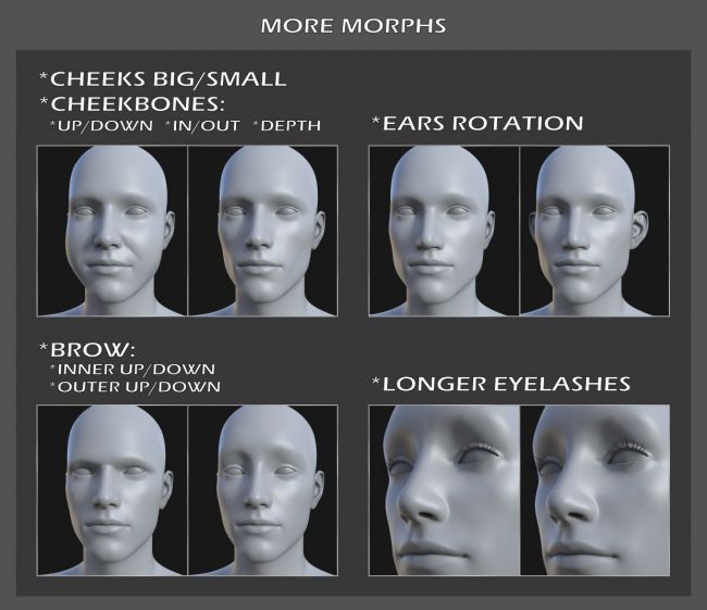 Face Shapes for Genesis 8 Male | 3d Models for Daz Studio and Poser