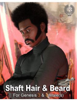 Shaft Hair and Beard Styles for Genesis 3 and 8 Male(s)