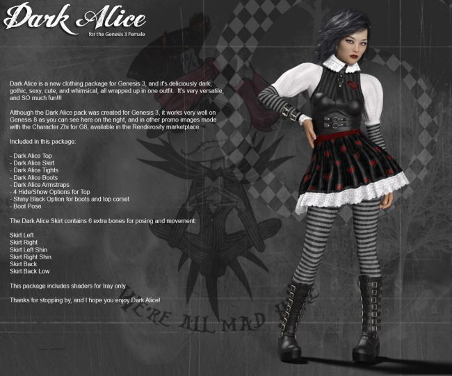 RP Dark Alice | 3d Models For Daz Studio And Poser