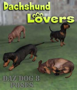 DACHSHUND Lovers Poses for Dachshund Breed (Daz Dog 8)