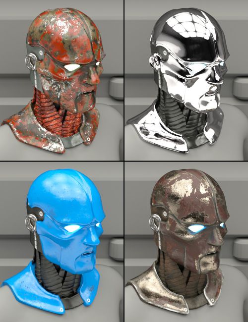 ArcWar Cybernetic Heads for Genesis 8 Male | 3d Models for Daz Studio ...