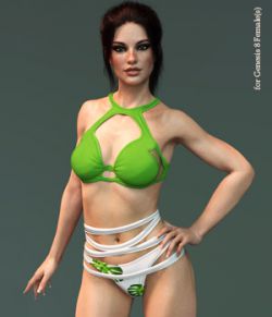 X-Fashion High Cut Bikini for Genesis 8 Female(s)