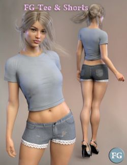 FG dForce T-Shirt and Shorts for Genesis 8 Female(s)