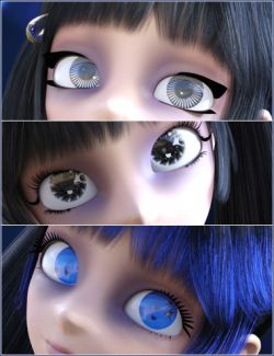 Dark Anime Eyes & Lashes for Genesis 8 Female(s)