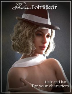 Fedora Bob Hair for Genesis 3 and 8 Female(s)