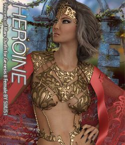 HEROINE- Princess of Mars Outfit for Genesis 8 Female