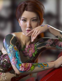 Asian SkinWorks L.I.E. Tattoos for Genesis 3 and 8 Female(s)