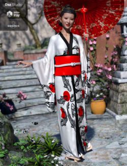 dForce Kimono Outfit for Genesis 8 Female(s)