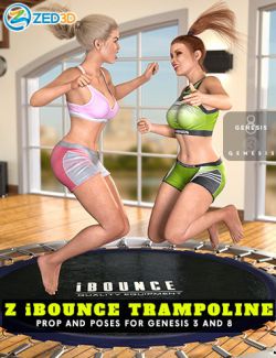 Z iBounce Trampoline Prop and Poses for Genesis 3 and 8