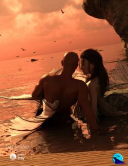 Aguja Mermaid and Alascanus Merman Couple Poses