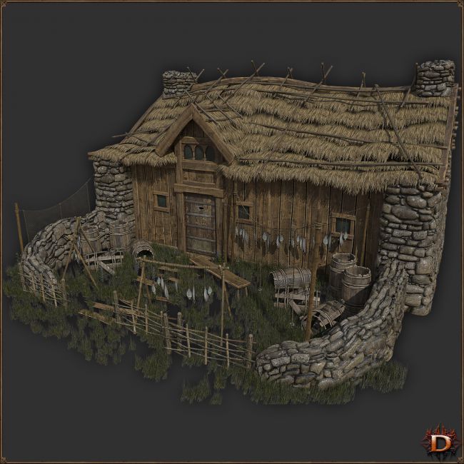 Medieval Small Village House1 | 3d Models for Daz Studio and Poser