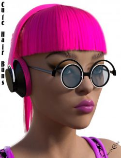 Cute Hair Buns with Glasses & Headphones for Genesis 8 Female(s)