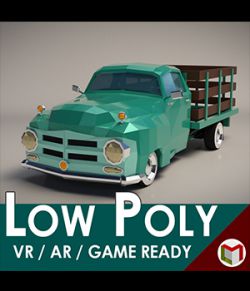 Low-Poly Cartoon Vintage Pickup- Extended License