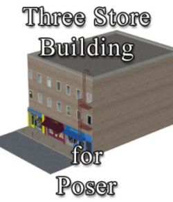 Three Store Building - for Poser