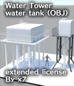 Water Tower water tank (OBJ) extended license By x7