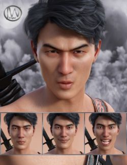 Faces of a Ninja- Expressions for Genesis 8 Male and Lee 8