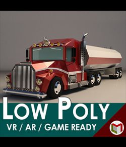 Low-Poly Cartoon Tank Truck - Extended License