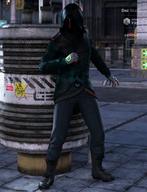 Sci-Fi Assassin Outfit Textures  3d Models for Daz Studio and Poser