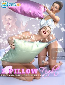 Z Pillow Fight Prop and Poses for Genesis 3 and 8