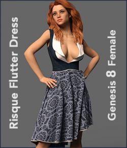 The Risque Flutter Dress for Genesis 8 Female