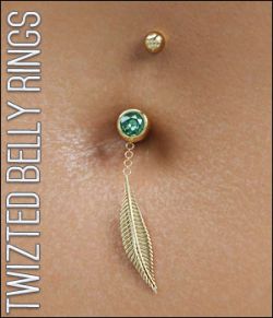 Twizted Belly Rings for Genesis 8 Females