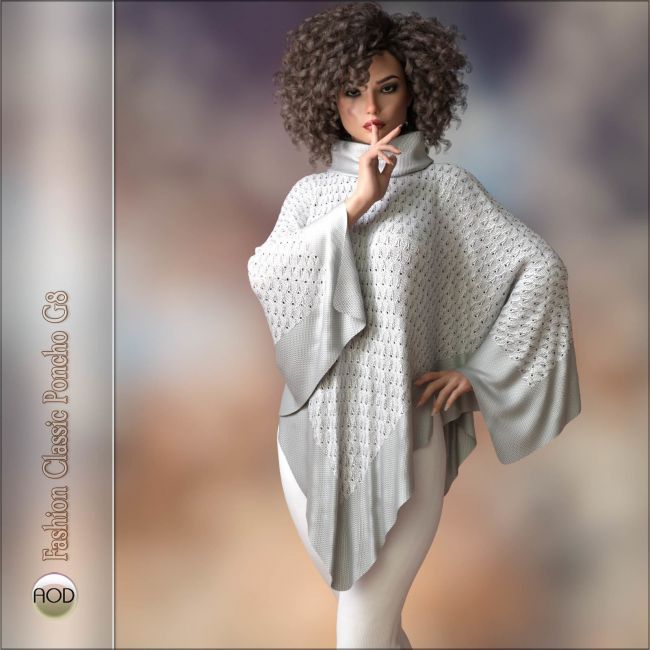 dForce Real Fur Poncho for Genesis 8